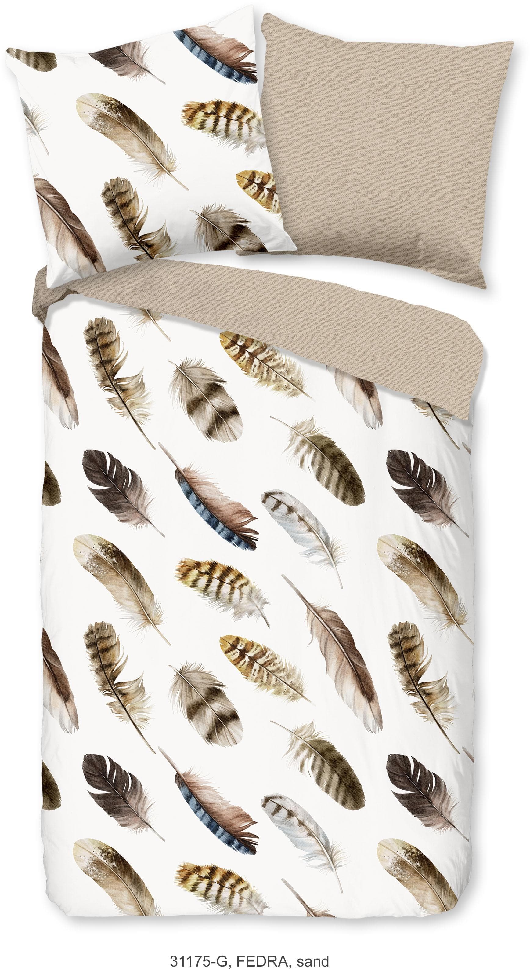 Good Morning Wendebettwäsche Fedra Beige 100% Baumwolle