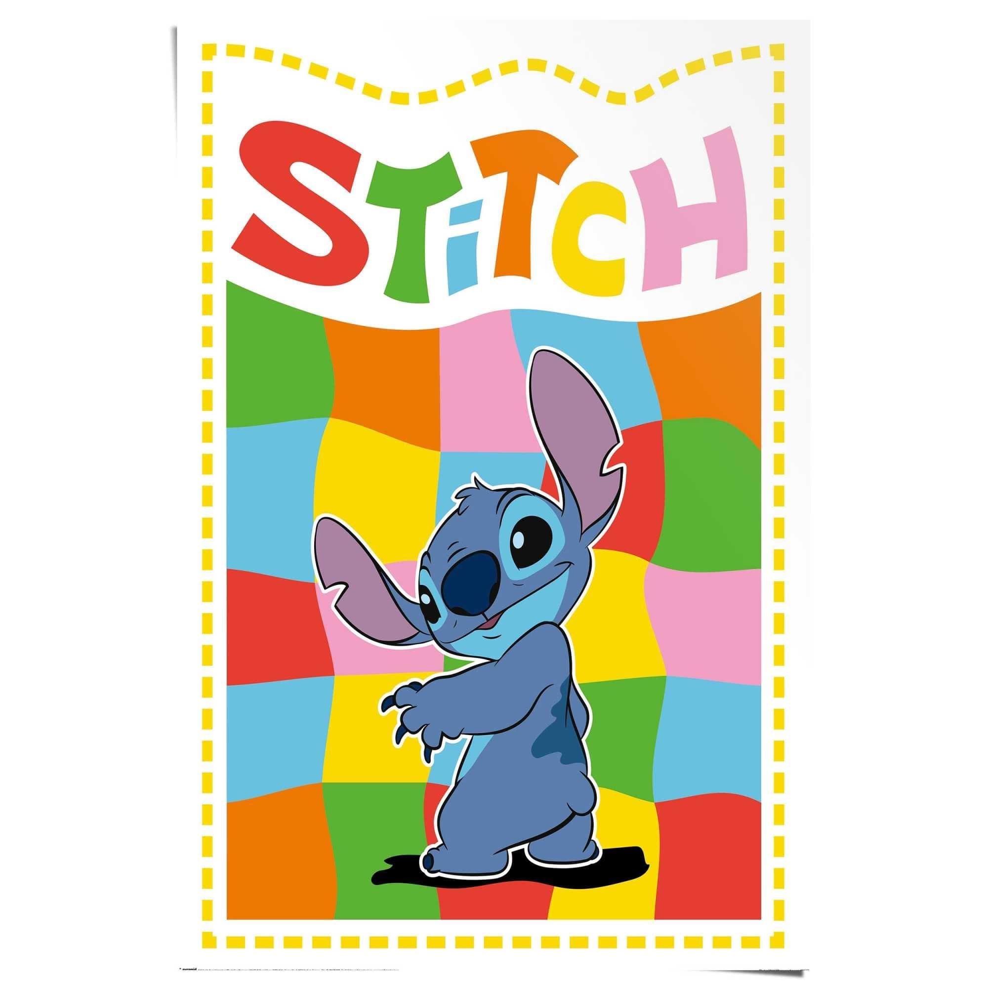 Poster REINDERS Stitch Kariert Blau