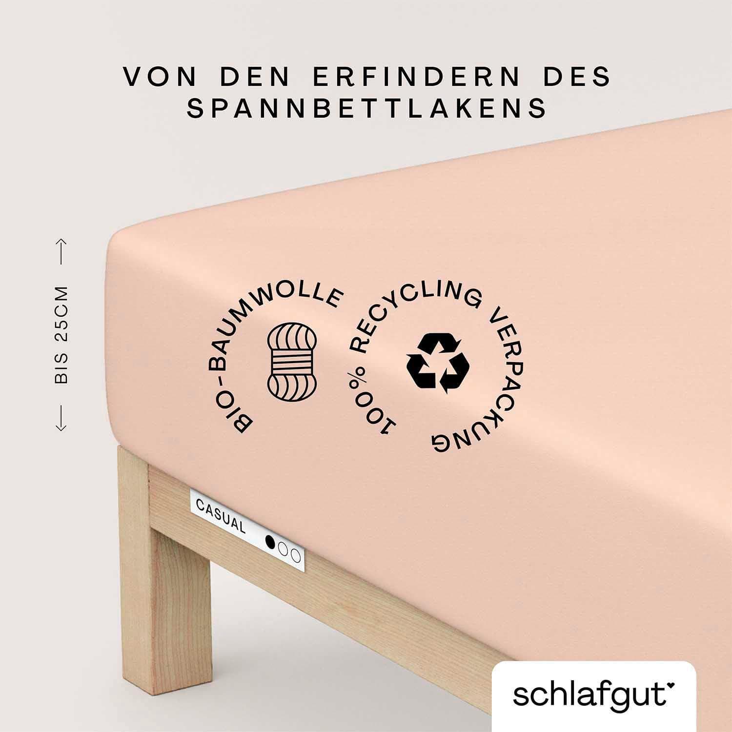 Schlafgut Spannbettlaken Rot 100% Bio-Baumwolle Jersey