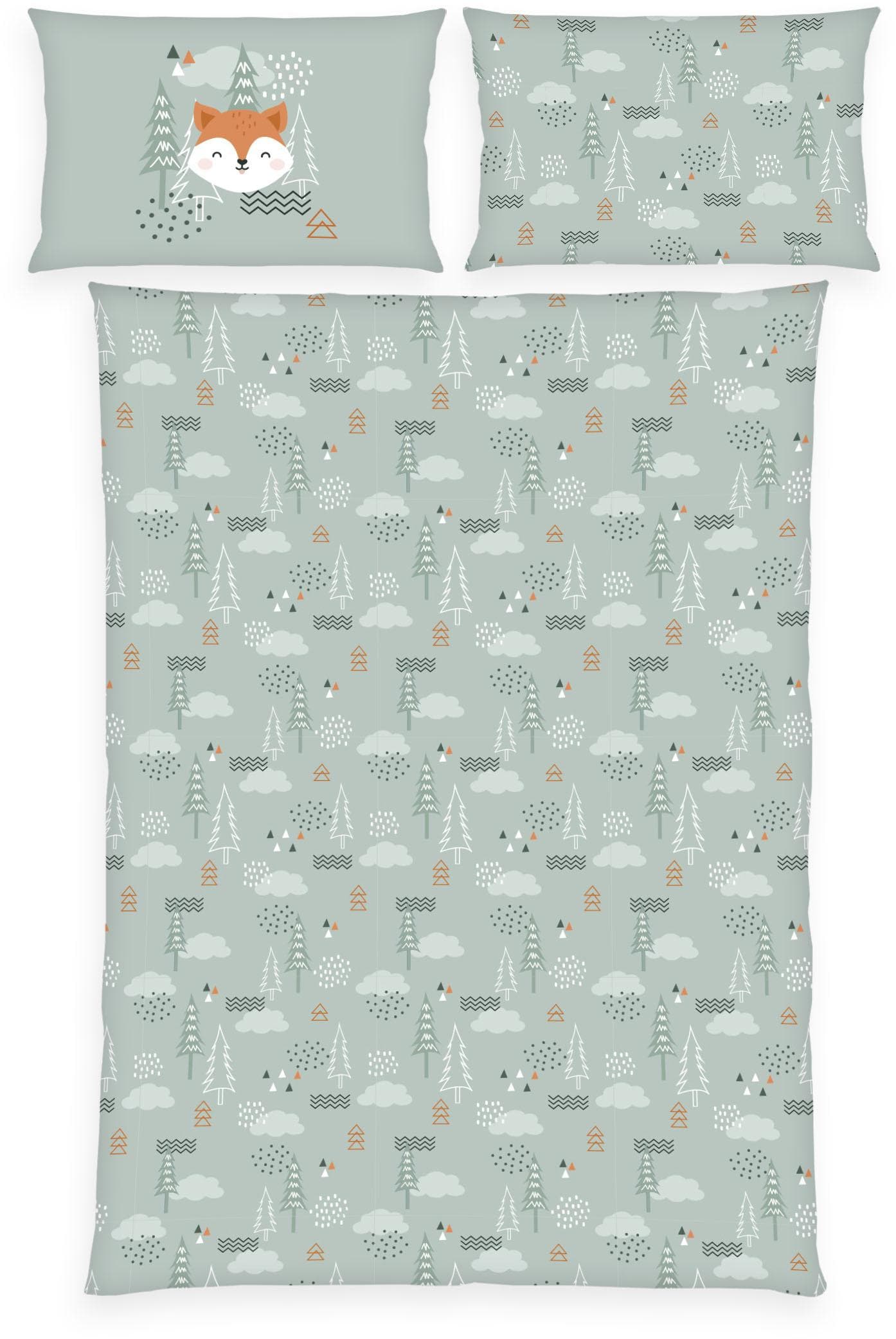 Baby Best Nordic Forest Babybettwäsche Set Bunt Flanell 100% Baumwolle