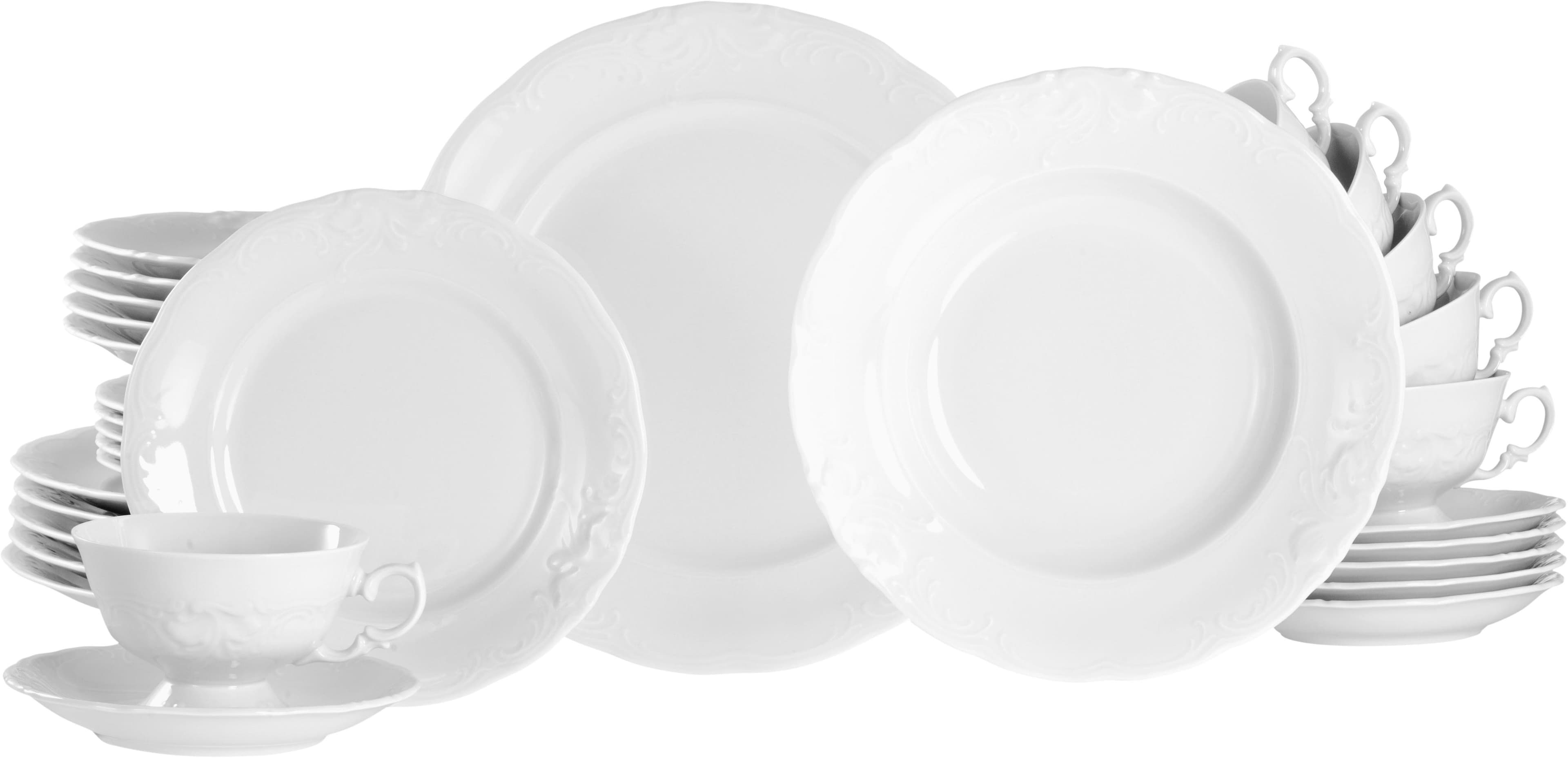 Creatable Kombiservice "Frederike Weiss" 30-tlg. Porzellan Geschirr-Set Weiß