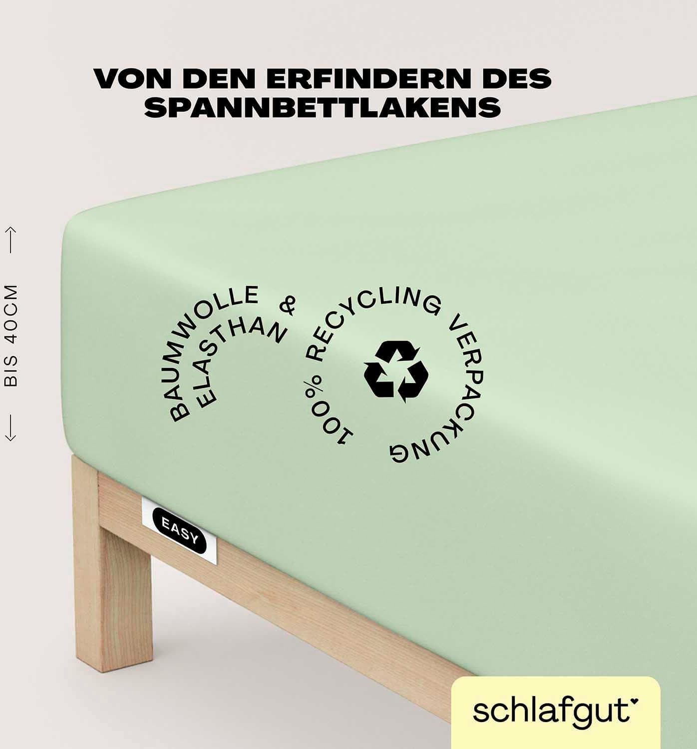 Schlafgut Spannbettlaken Jersey Elasthan Boxspring Grün Light
