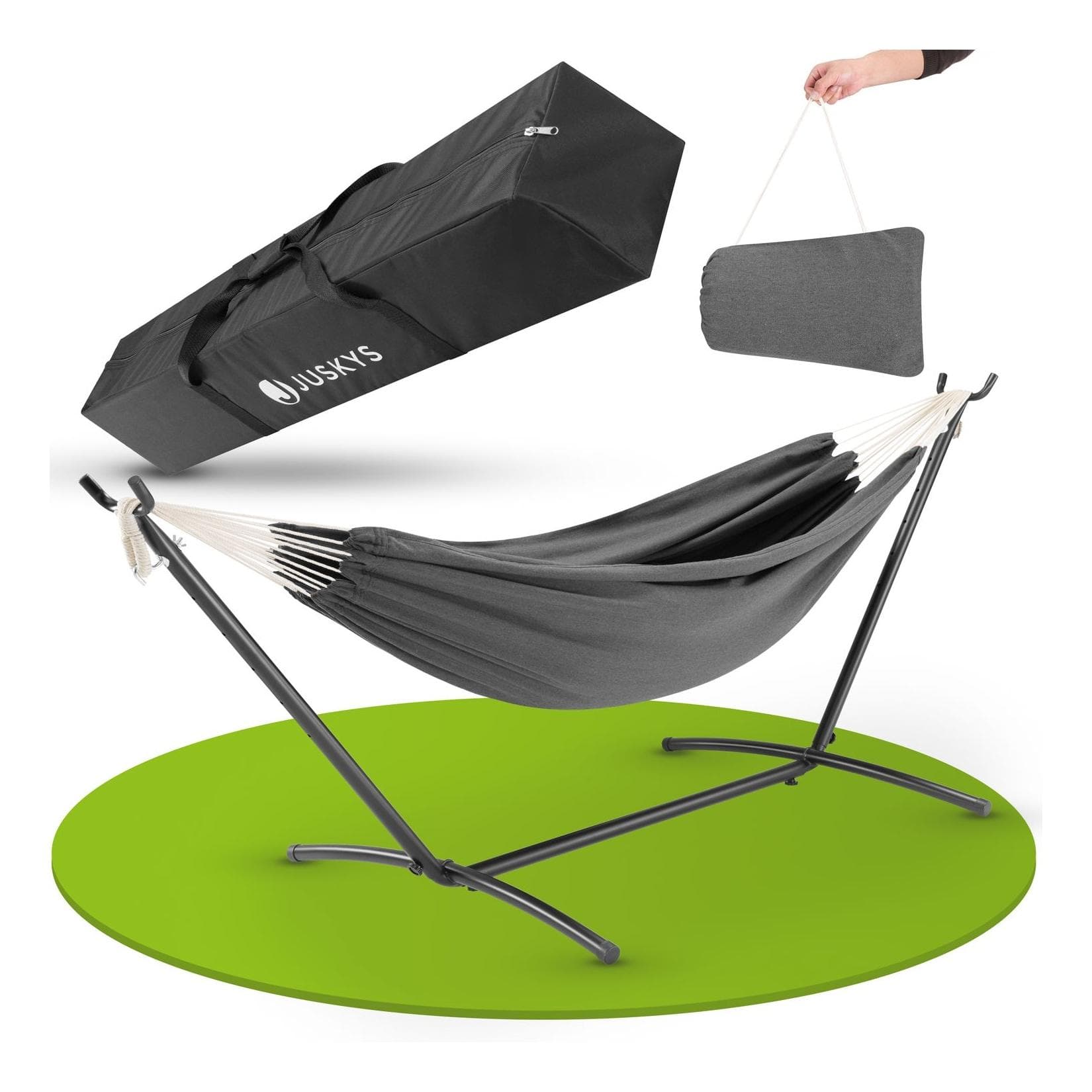 Juskys Hängematte Paya Doppelhängematte 2 Personen 200kg Anthrazit