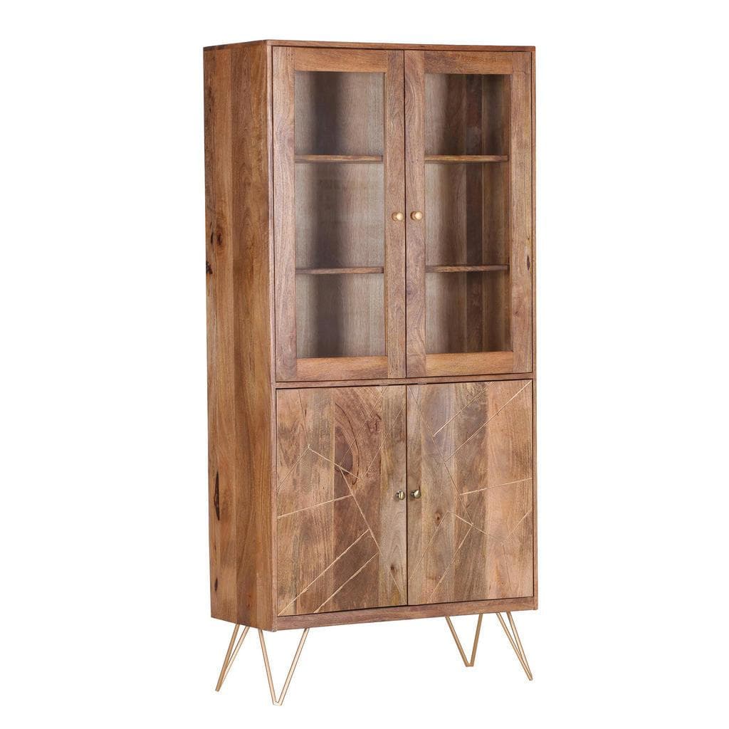 Landscape Vitrine Natur Gold Mangoholz Massiv