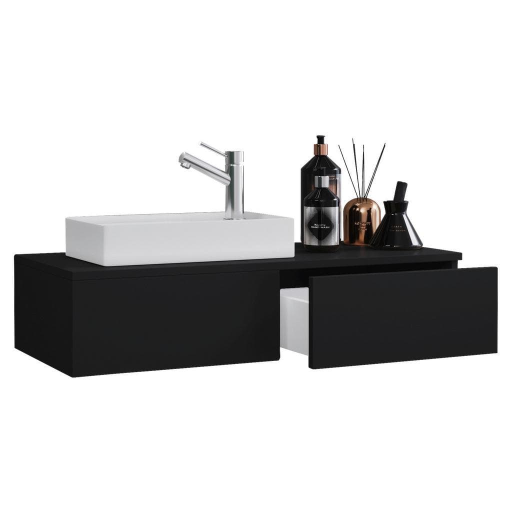 Mid.you Waschtischkombi Schwarz 85cm mit Schublade