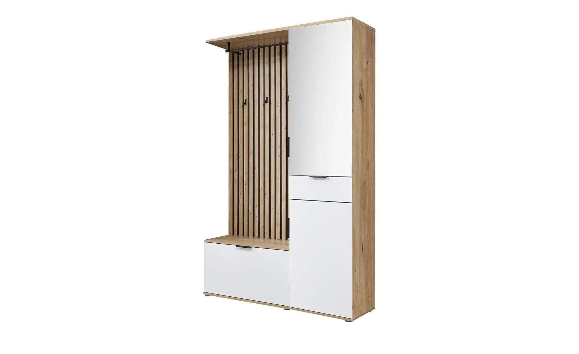 Xora Garderobe Weiß Eiche Artisan