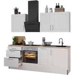 Küche KOCHSTATION "KS-Ahus" Weiß MDF Fronten Soft-Close Funktion