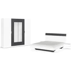 rauch Schlafzimmer-Set Monza, mit Drehtürenschrank Breite 226 cm, Bettanlage in 2 Breiten