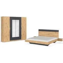 Rauch Schlafzimmer-Set Monza Braun/Grau Modernes Design