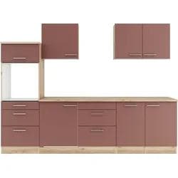 Küche OPTIFIT Bella Rostrot mit Marmor Arbeitsplatte