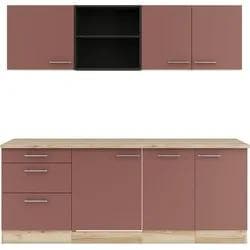 Küche OPTIFIT Bella Rot Wildeichefarben Anthrazit