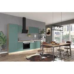 Optifit Bella Küche Grün Steingrün Wildeichefarben 270cm