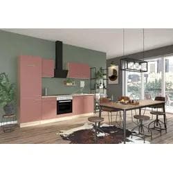 Küche OPTIFIT Bella Rostrot Wildeichefarben Marmor Weiß