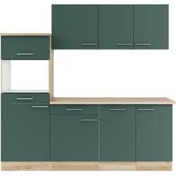 Küche OPTIFIT Bella Grün Wildeichefarben 210 cm