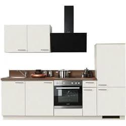 Küchenzeile KOCHSTATION KS-Scafa Magnoliafarben Nussbaum Nachbildung