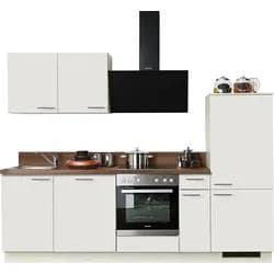 Küchenzeile KOCHSTATION KS-Scafa Magnoliafarben Nussbaum Nachbildung