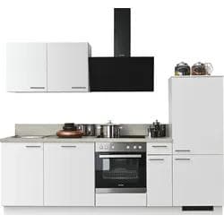 Küchenzeile KOCHSTATION KS-Scafa 260 cm Soft-Close Weiß Zementfarben