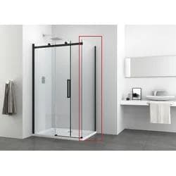 Duschwand SANOTECHNIK Elite Black Fixglas Schwarz