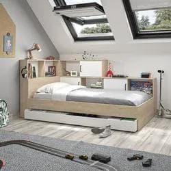 Schlafzimmer-Set GAMI weiß Kastanienholz-Optik Kinder Jugendzimmer