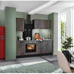 Wiho-Küchen Nisos Küche Braun Beton Optik Arbeitsplatte