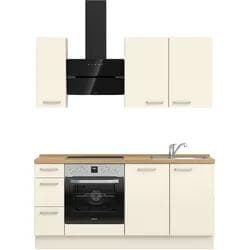 Küchenzeile NOBILIA Touch II Weiß Magnolia Matt Eiche Sierra Nachbildung 180 cm