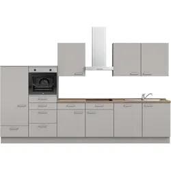 Küchenzeile NOBILIA Touch I Grau mit Eiche Havanna Nachbildung Arbeitsplatte