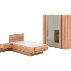 Schlafzimmer-Set MUSTERRING Sorrent, Kleiderschrank, Bett & Nachtkommoden, teilmassiv Eiche