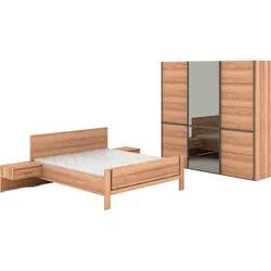 Musterring Schlafzimmer-Set Sorrent, Kleiderschrank, Bett & Nachtkommoden, teilmassiv Eiche