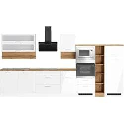 Küchenzeile KOCHSTATION "KS-Milan" Weiß Hochglanz Induktionskochfeld