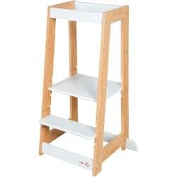 ROBA Lernturm Bambus Kindertritthocker Weiß Bambus