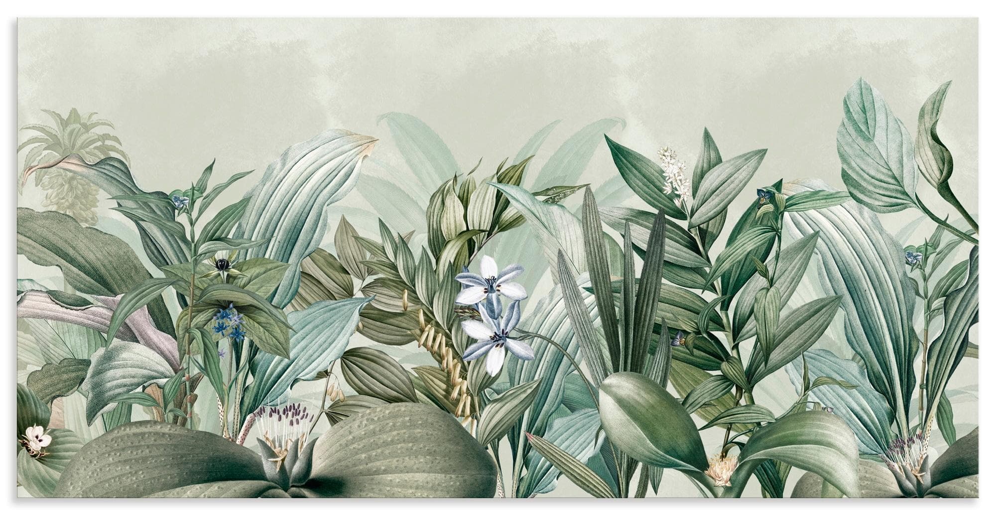 ARTLAND Exotischer Floral Garten Landschaft Wandbild Grün