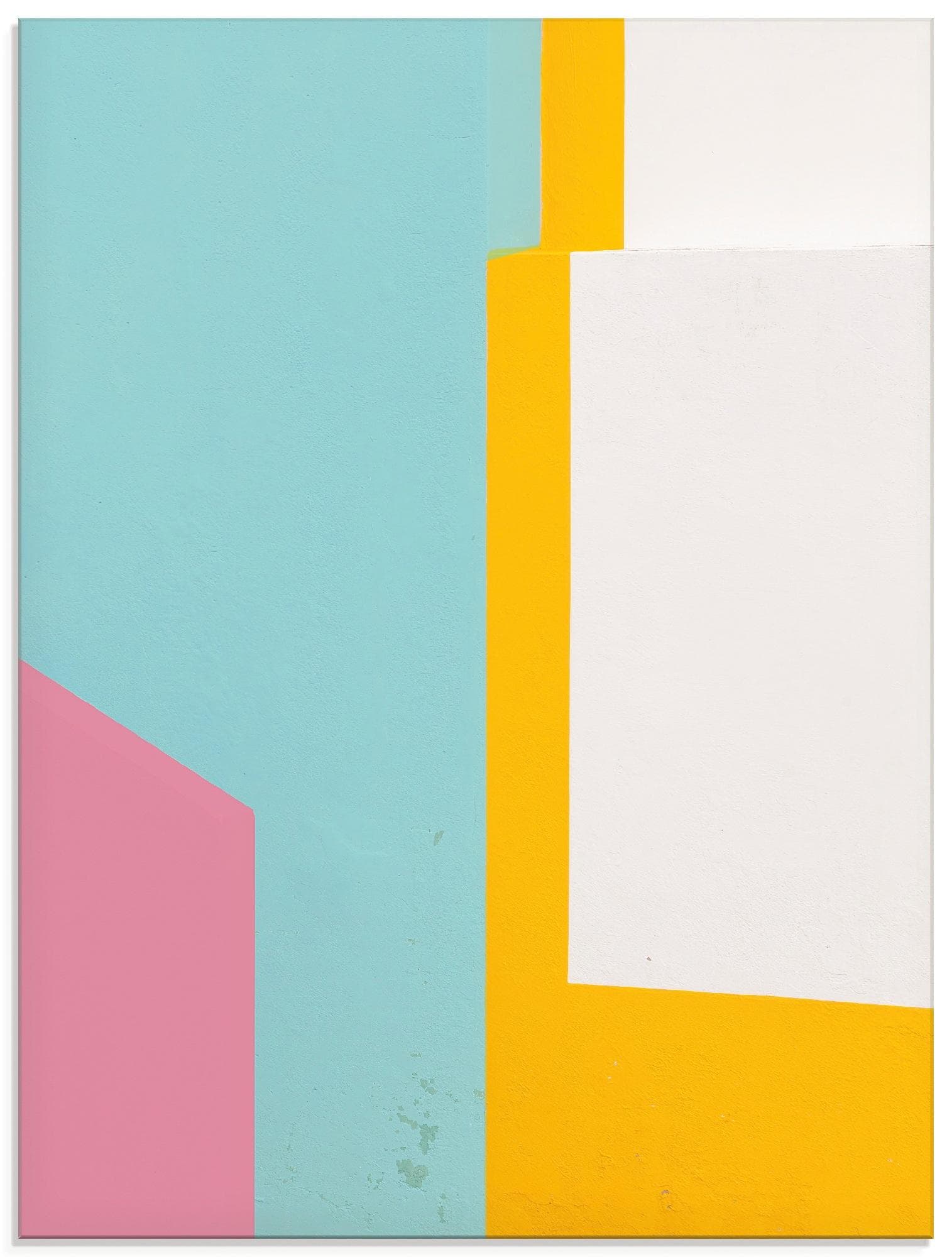 Artland Glasbild "pinky wall" Weiß