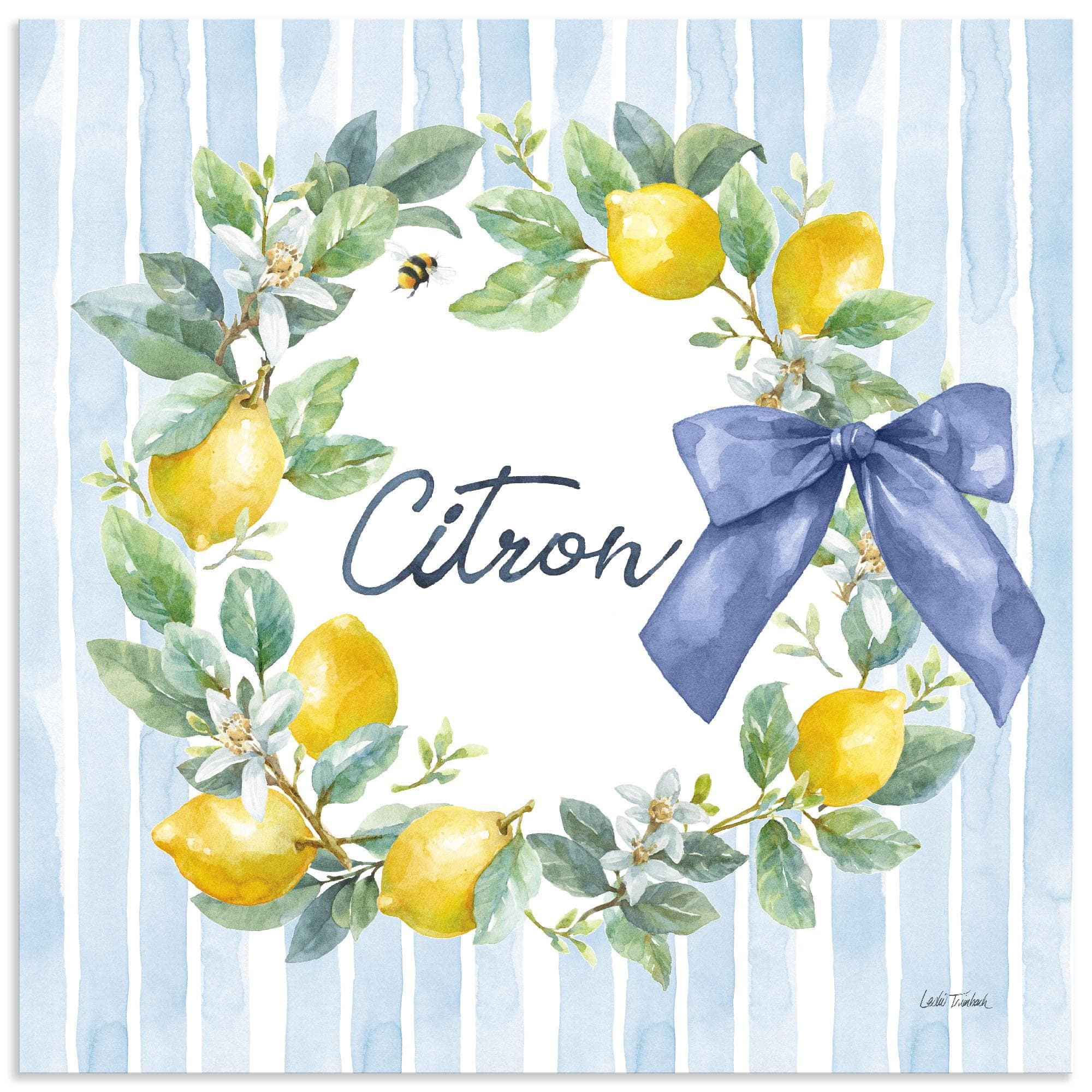 Wandbild ARTLAND Le Citron III Gelb