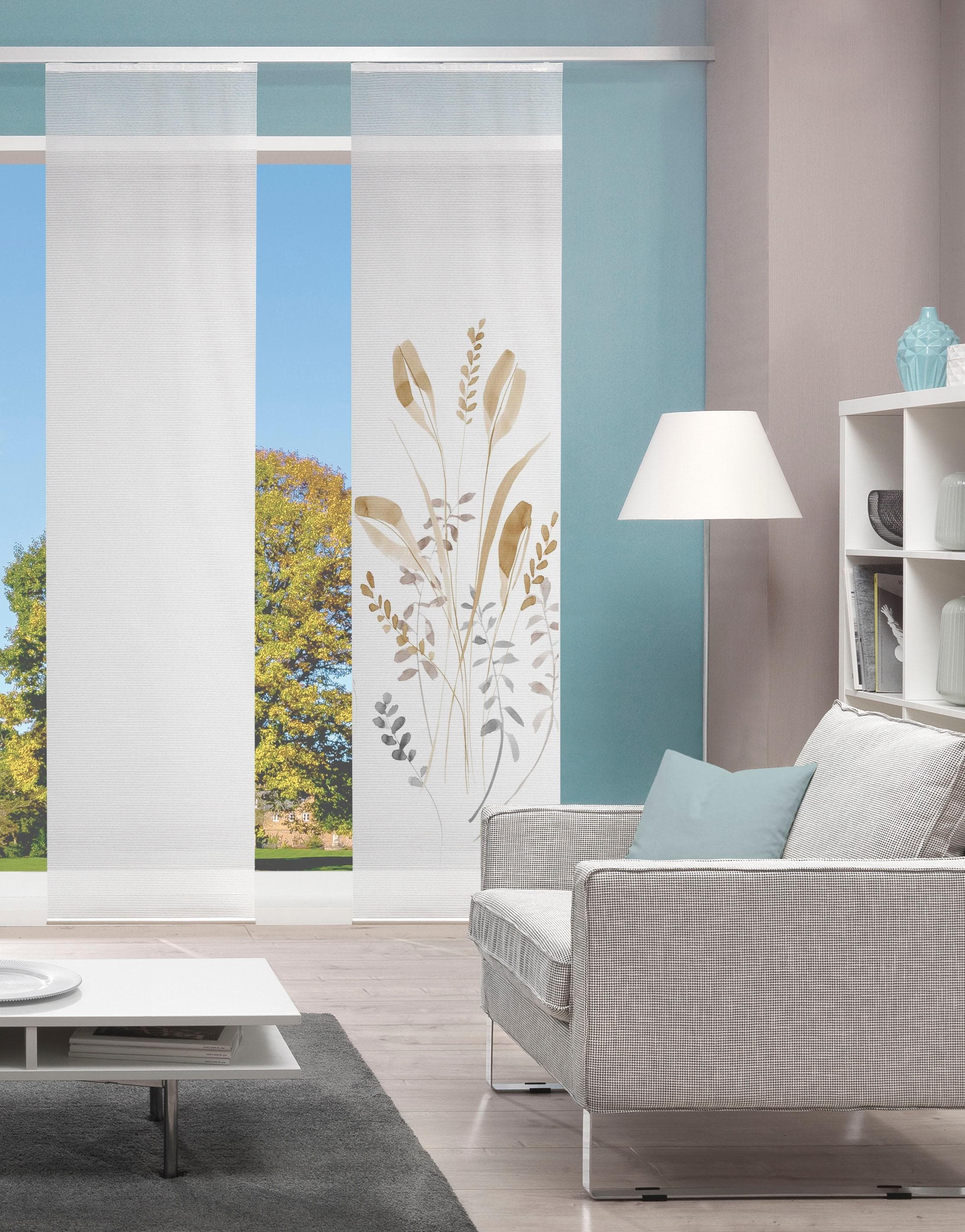 VISION S Schiebegardine AYENE Beige Digitalbedruckt