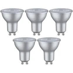 PAULMANN LED-Leuchtmittel 5er Pack 460lm 2700K 4,9W GU10 Chrom Matt
