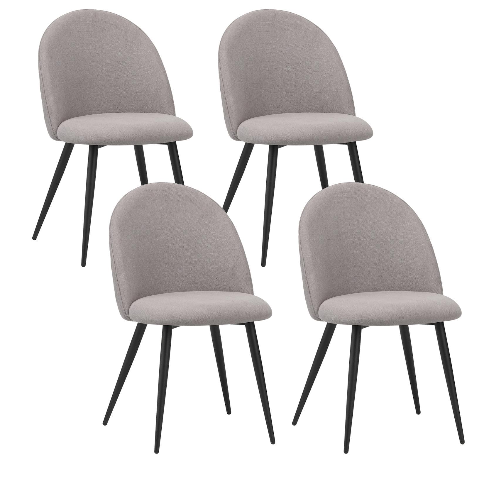 Albatros International Esszimmerstuhl CAPO 4er Set Grau Stoff