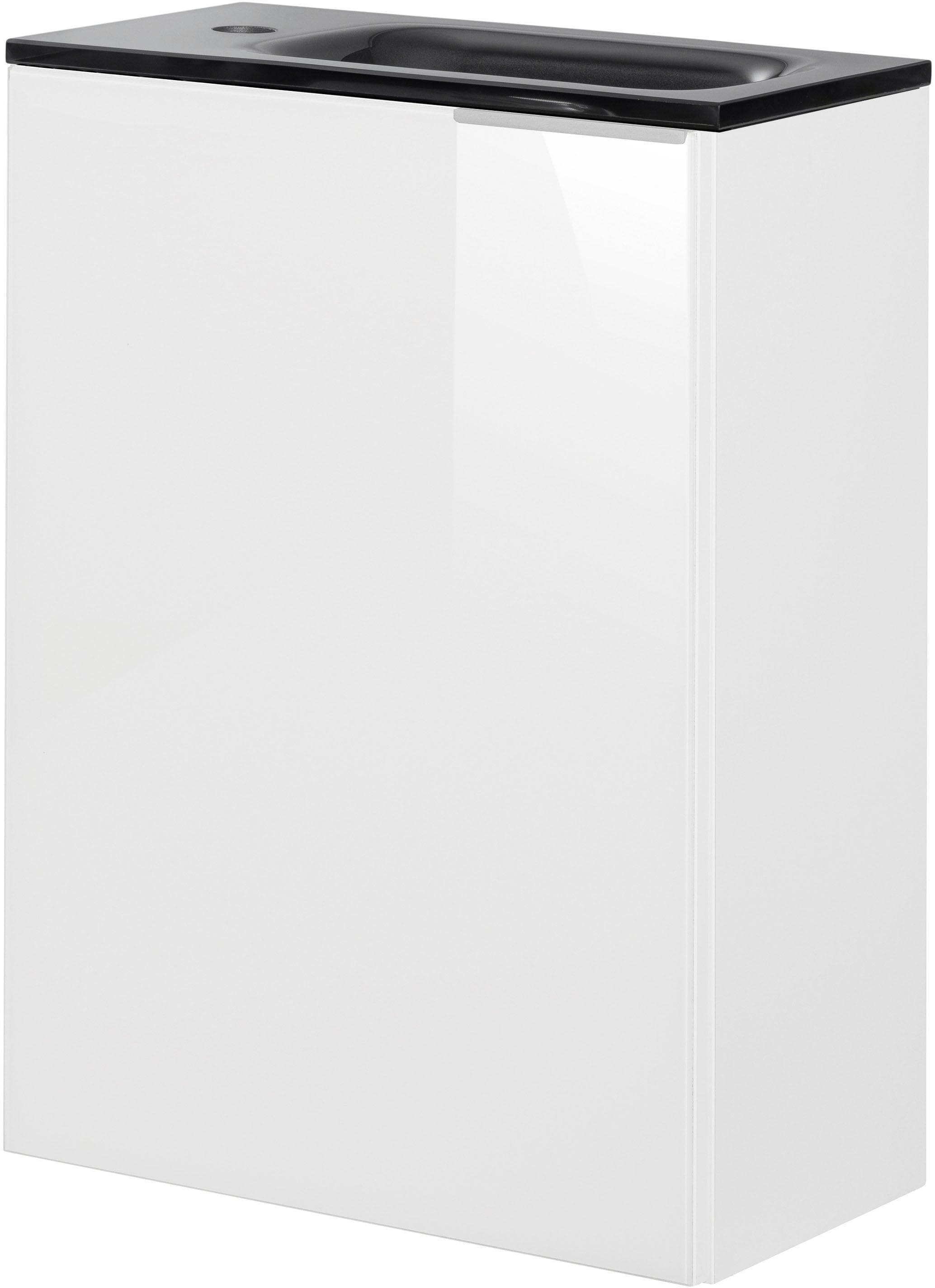 Waschtisch FACKELMANN SBC Weiß Glas Holzwerkstoff