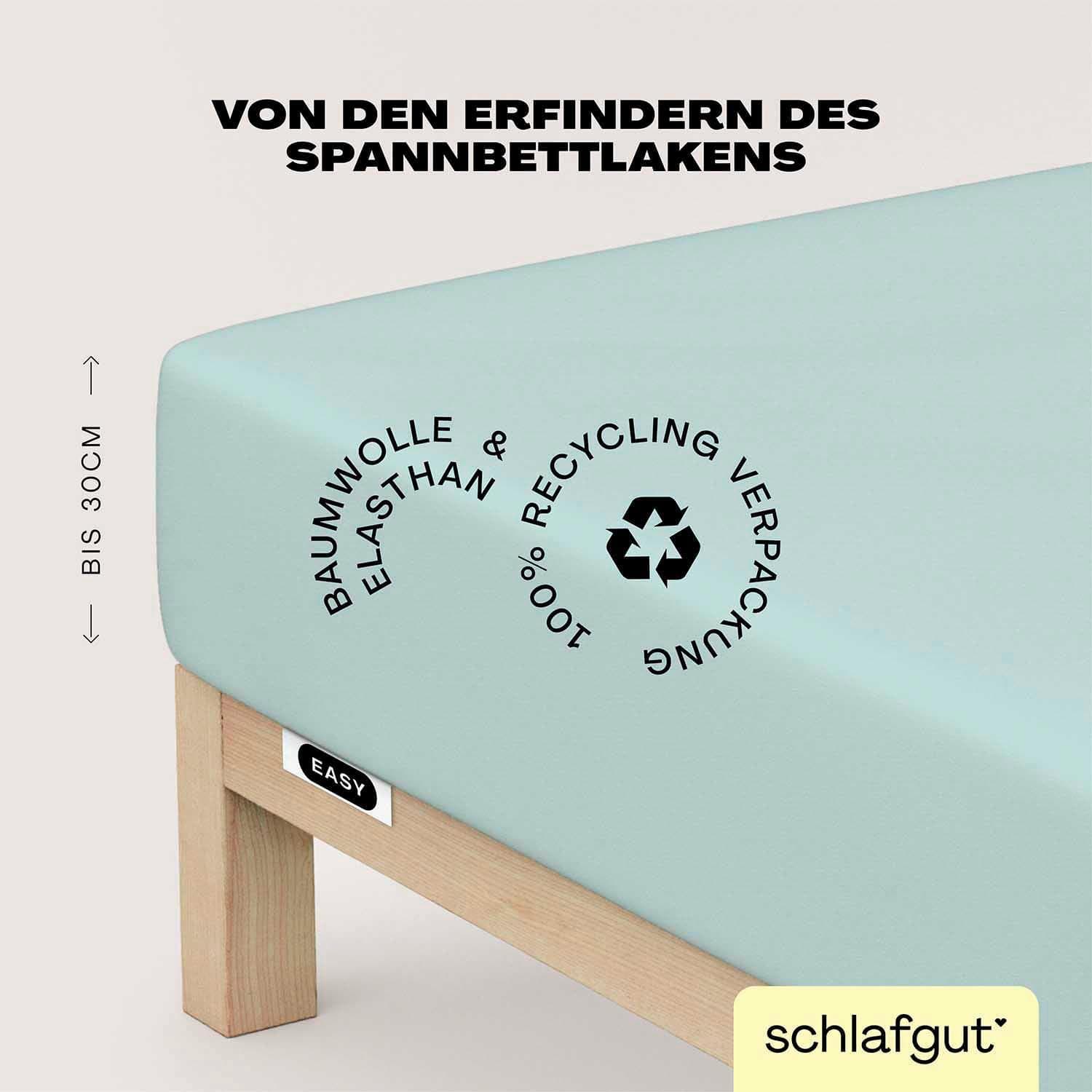 Schlafgut Spannbettlaken EASY Jersey Elasthan: Flexibel & Faltenfrei