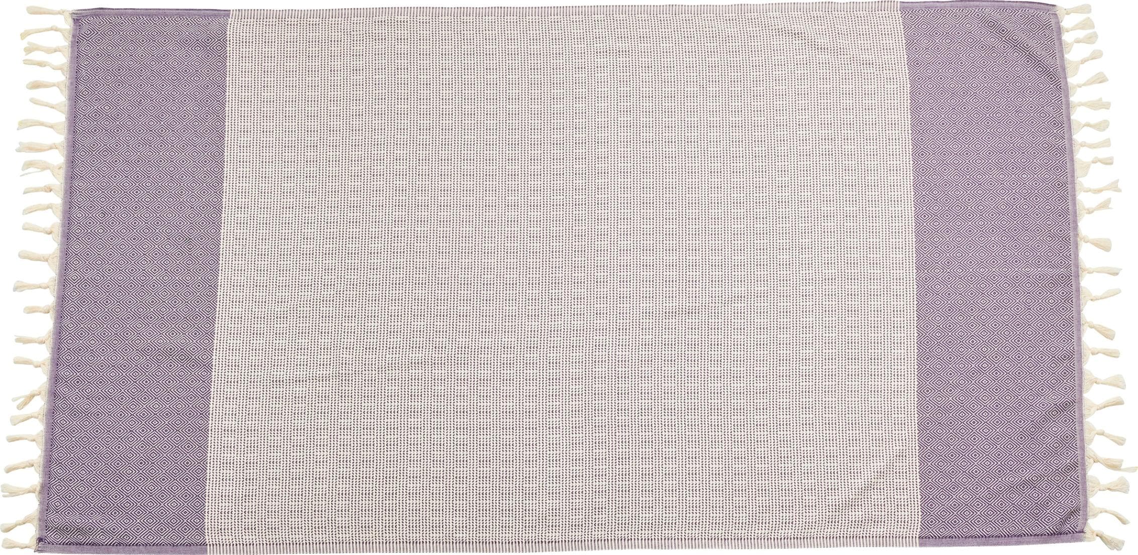 Plaid DONE. "Lounge Diamond" Lila/Beige Baumwolle