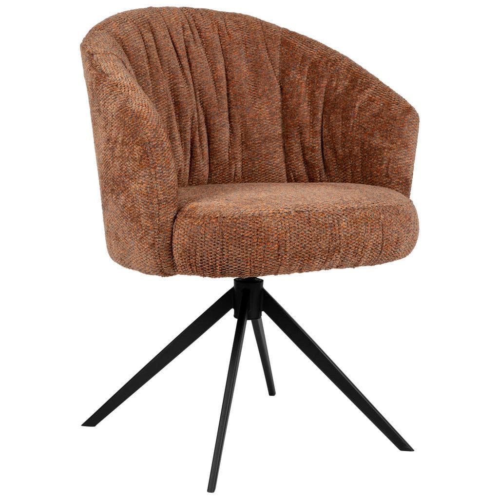 Dieter Knoll Armlehnstuhl Schwarz Cognac Metall Textil 360° Drehbar