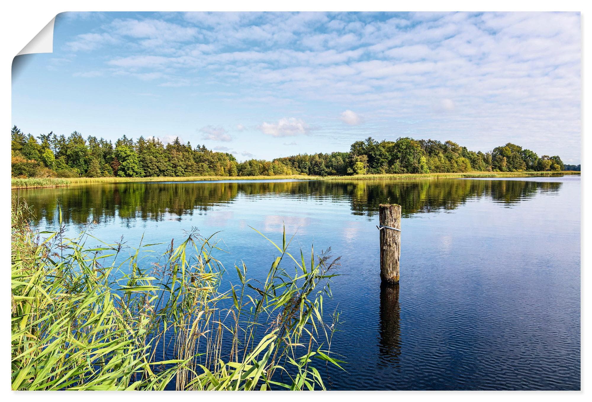 Artland Wandbild Krakower See Blau