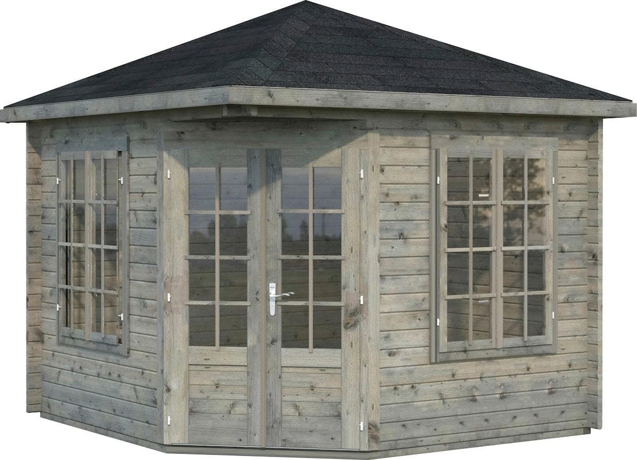 Palmako Pavillon Melanie Gartenhaus Grau Massivholz