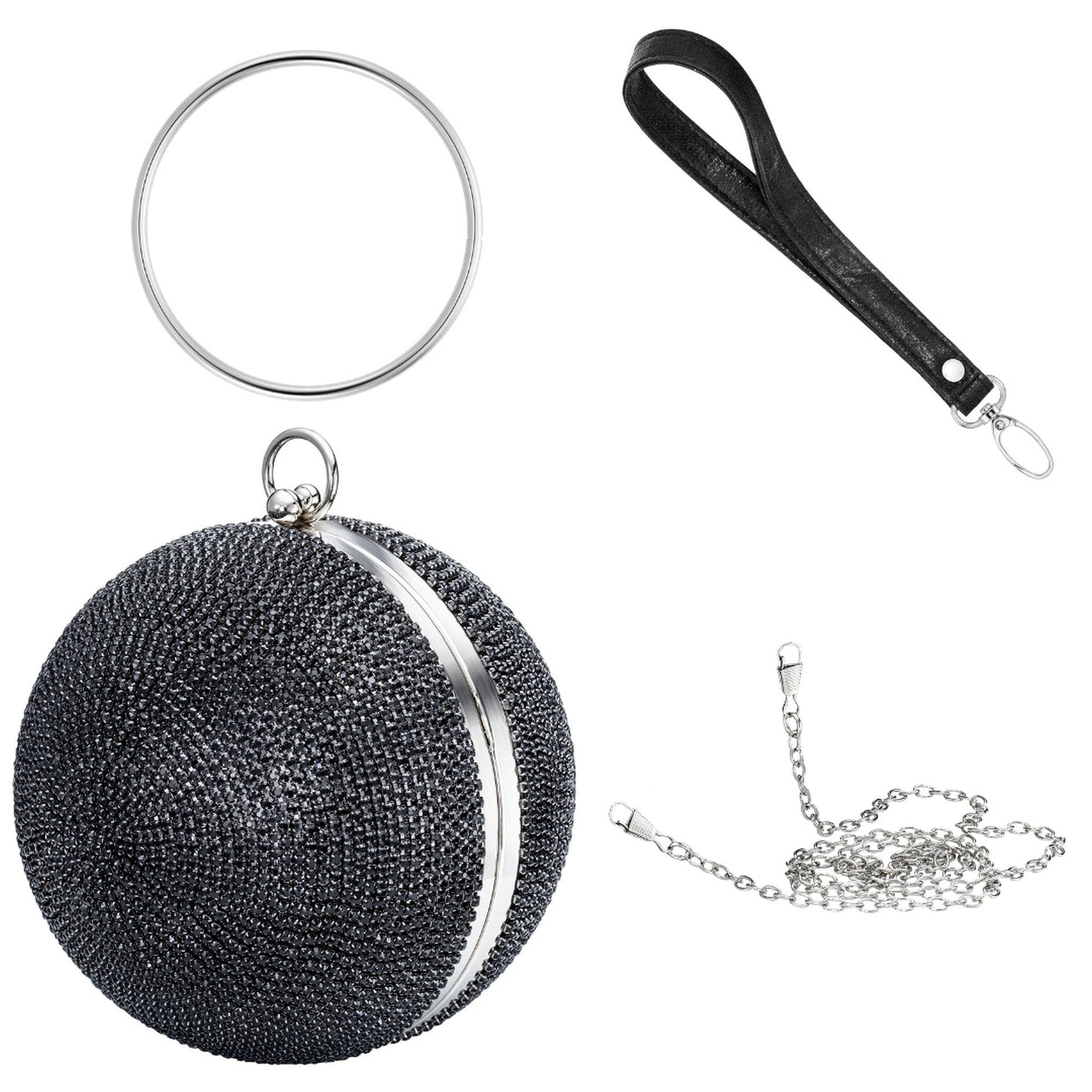 Abendtasche JULIE JULSEN Metall mit Zirkonia Schwarz