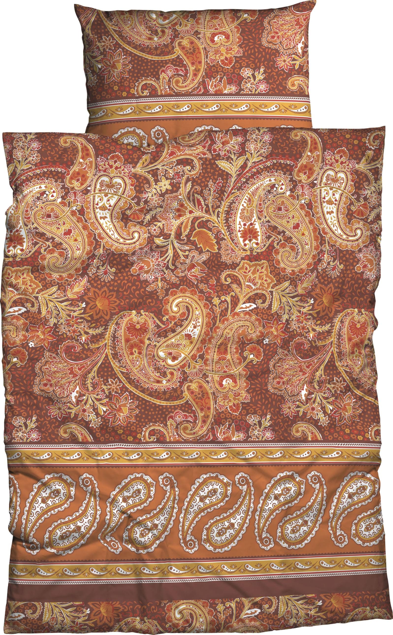 CASATEX Bettwäsche Sentta Orange Satin Paisley