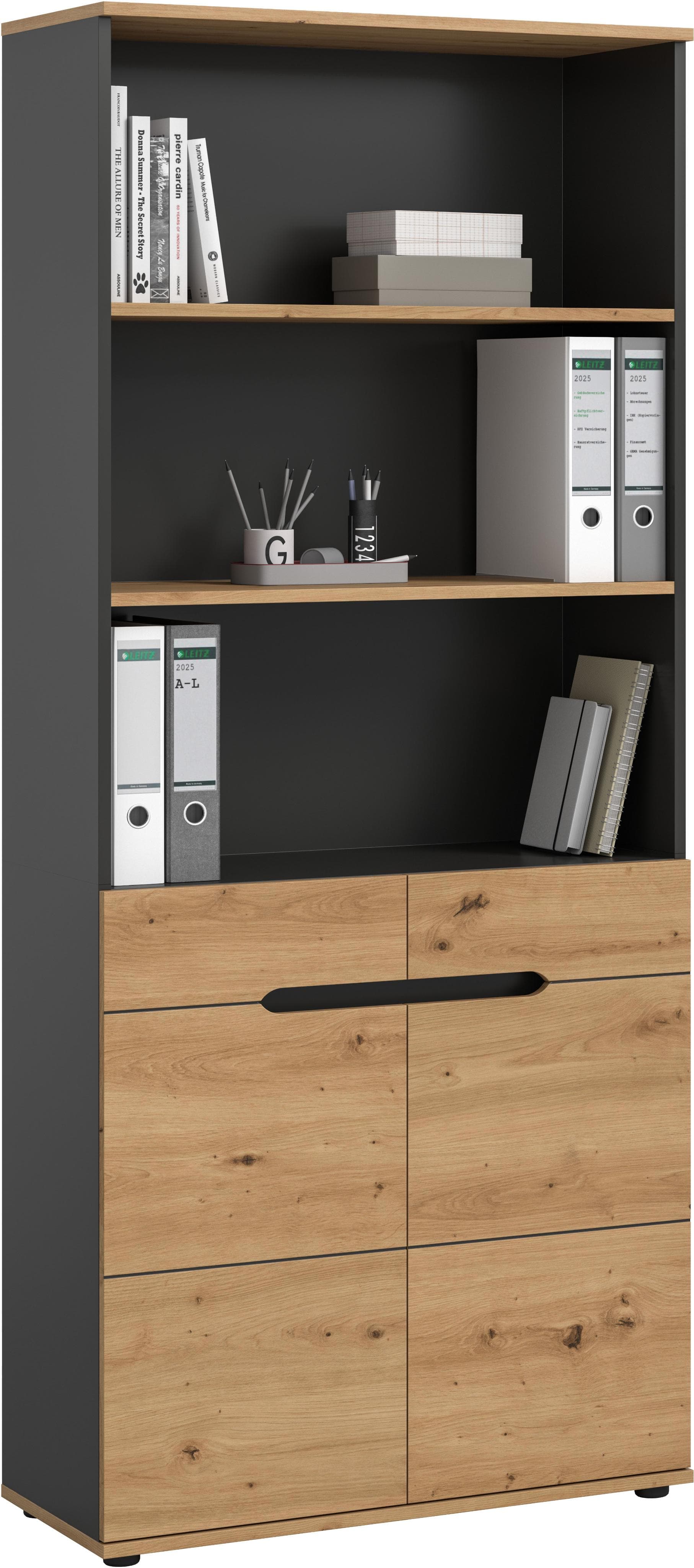 Aktenschrank Home Affaire Rehat Topseller Basalt Grau Artisan Eiche Nachbildung