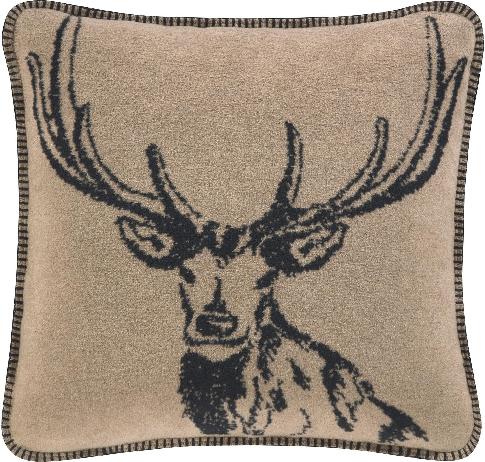 Dekokissen Biederlack Hirschmotiv Beige