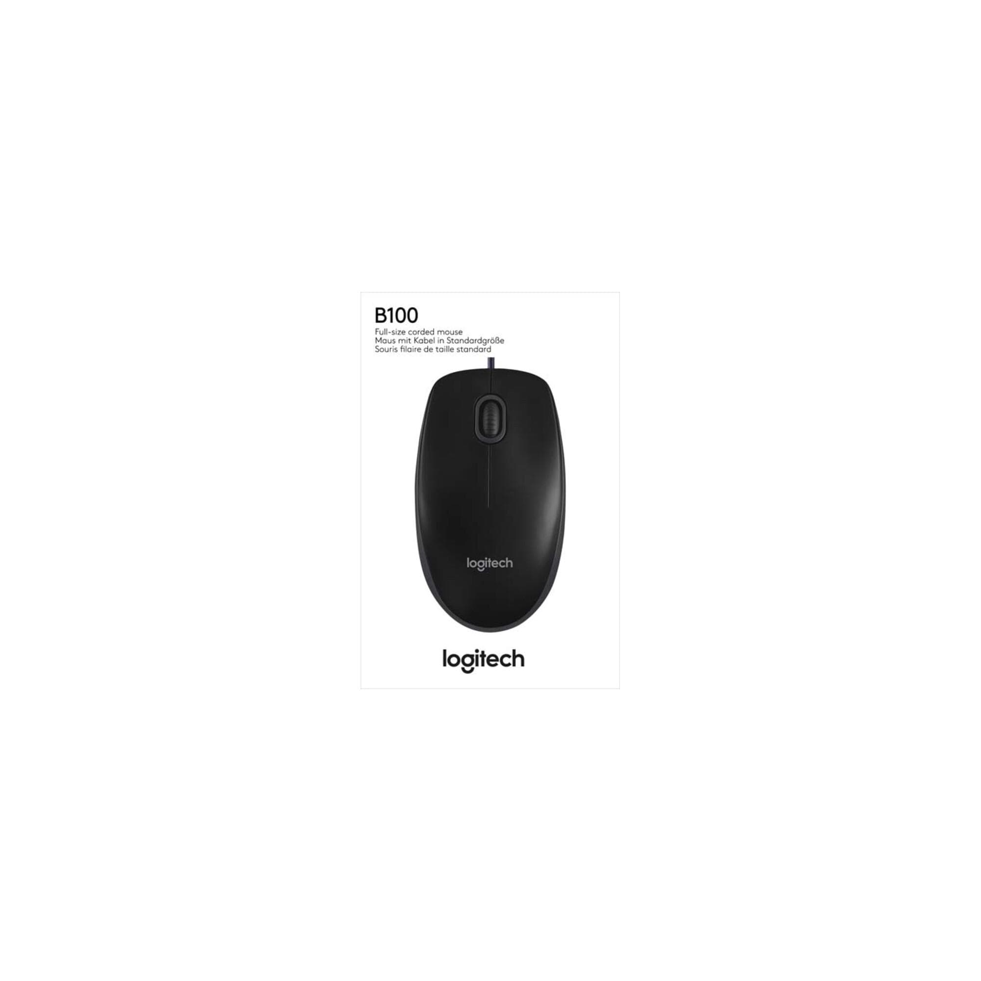 Logitech Maus USB 800 dpi 3 Tasten B100 sw