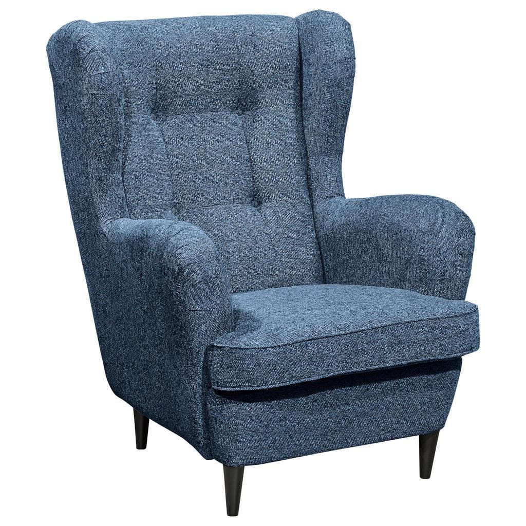 Mid.you Ohrensessel Lesesessel Dunkelblau Textil Ohrensessel