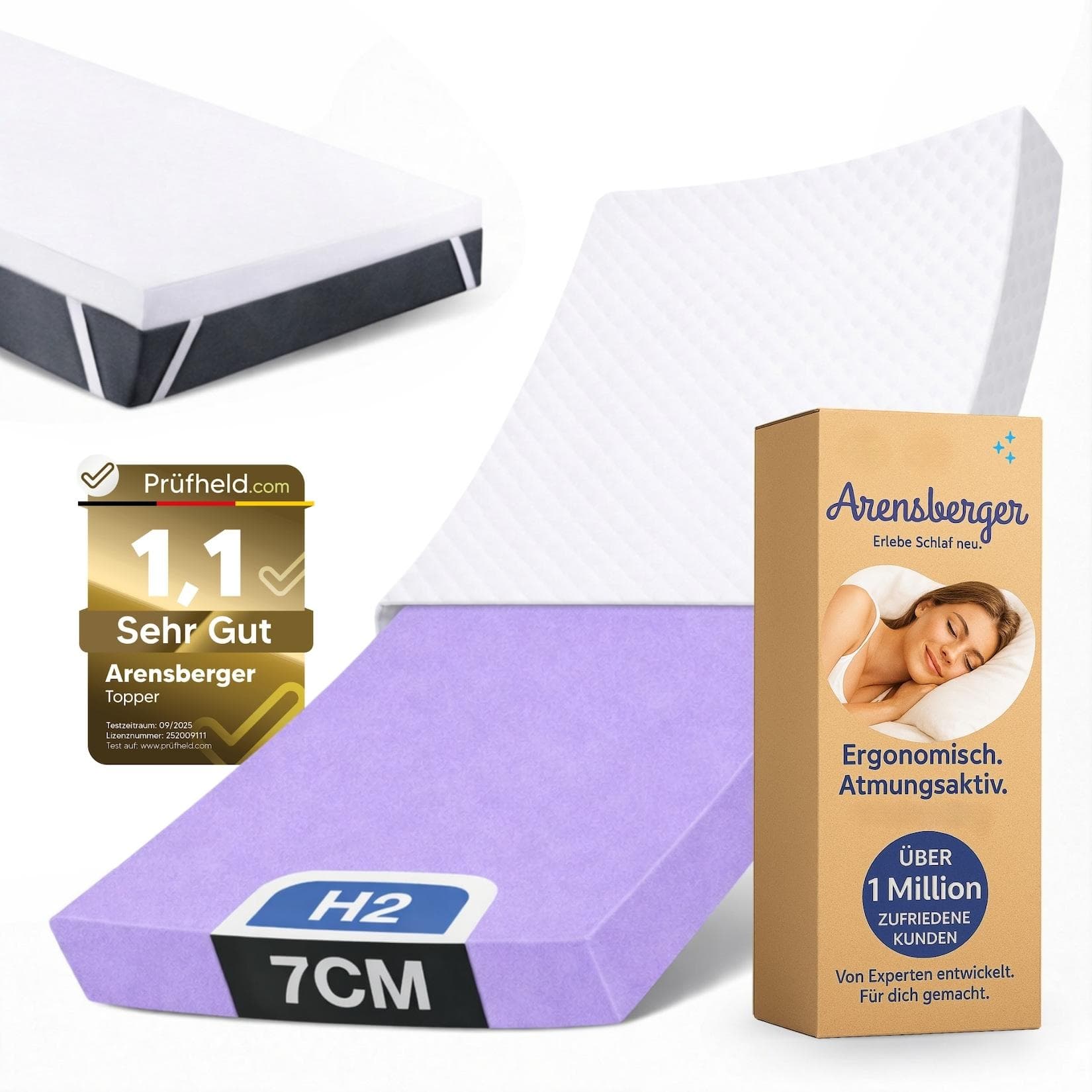 Arensberger Matratzen Topper SOFT Plus Memory Foam Matratzentopper
