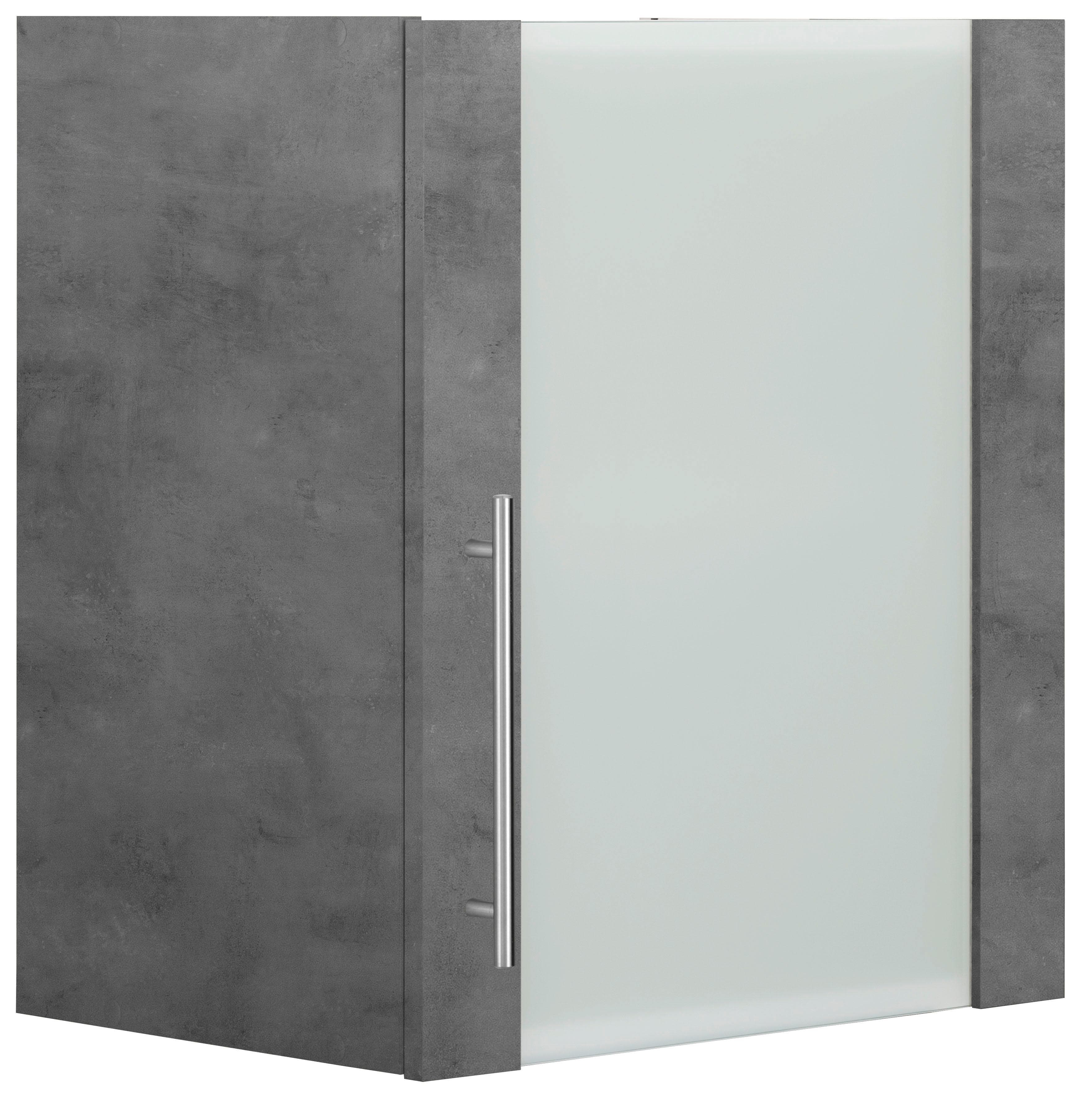 Wiho Küchen Glashängeschrank Cali Grau Betonoptik mit Glastür